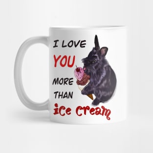 The Best Valentine’s Day Gift ideas 2022, Valentine message with lion head bunny rabbit licking ice cream with Cherry on top. Bunny Rabbits Valentine’s day Mug
